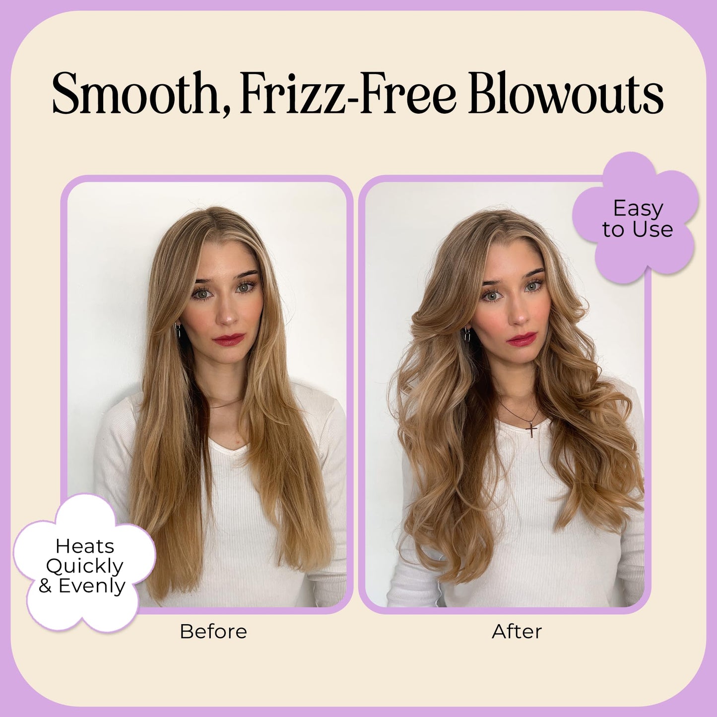 INH Hair Extra Long Oval Barrel Curling Iron with Tourmaline Ceramic Wand & Ionic Technology for Longer Looser Curls with Z-Formation | Best Hair Clamp Free Wand for Frizz Free Hollywood Blowout