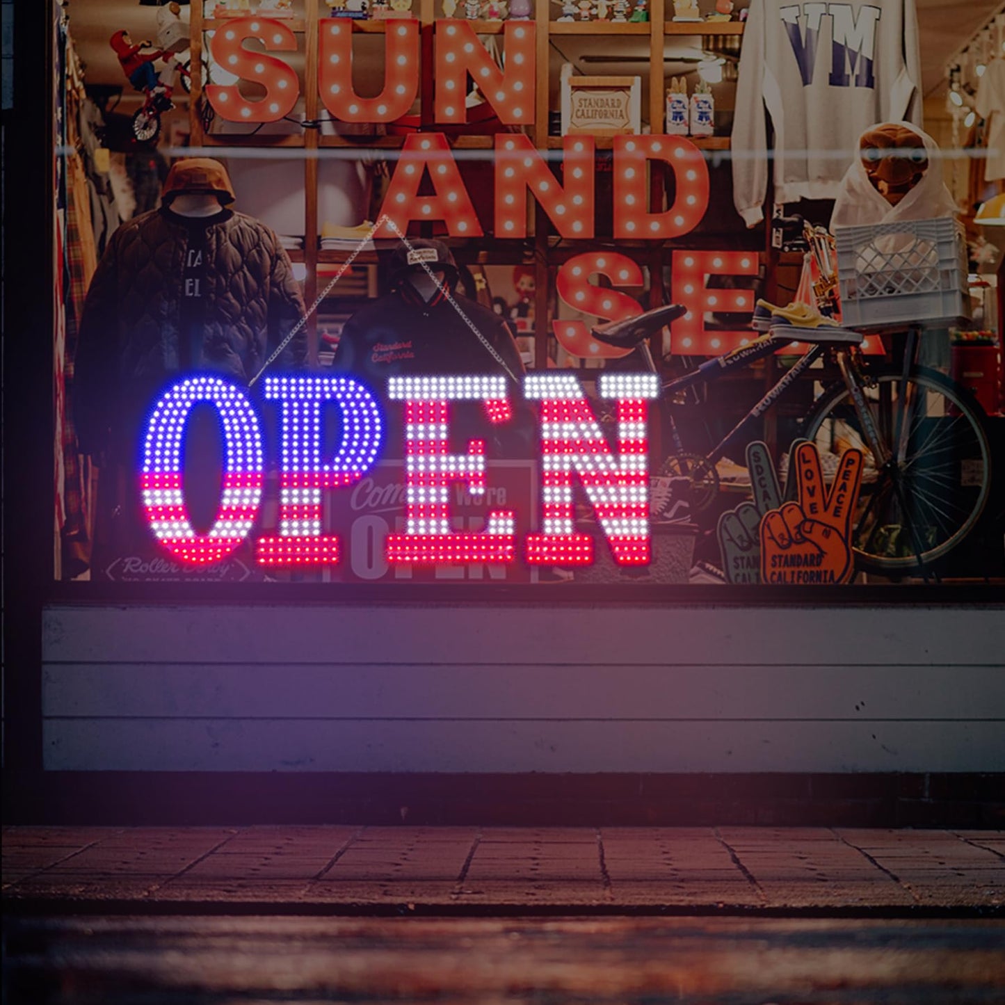 Open Signs for Business,40x14 inch USA Flag Open Sign Led for Window Wall Door w/Remote Control Bar Cafe Salon Barber Resturant Retail Store