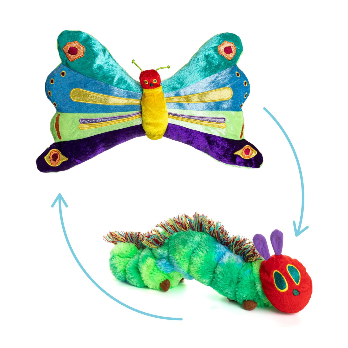 World of Eric Carle, The Very Hungry Caterpillar Butterfly Reversible Stuffed Animal Plush Toy, 13 Inches