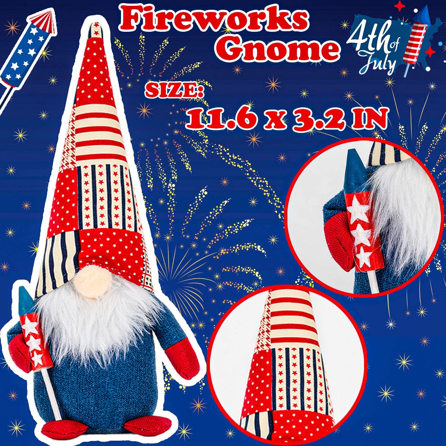 DraMosary 4Pcs Independence Day Gnomes