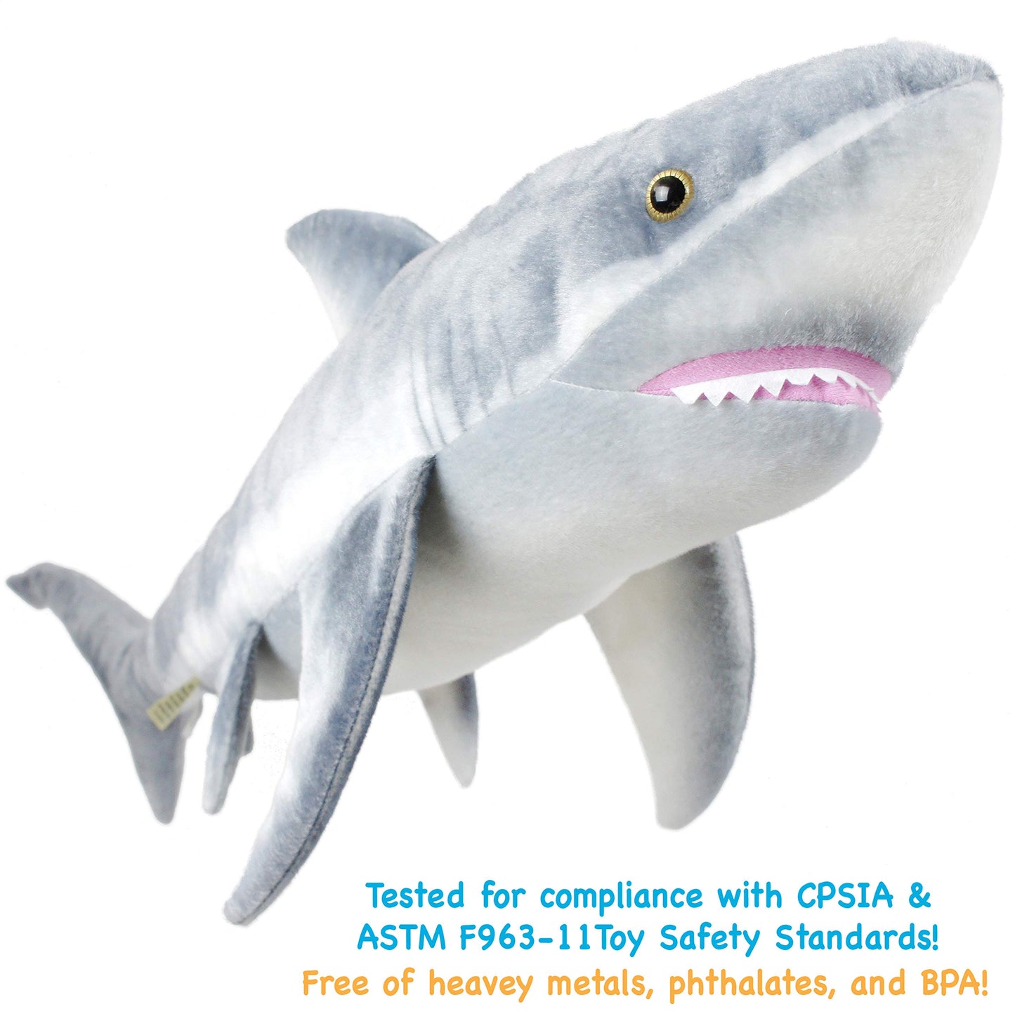 VIAHART Sammy The Shark - 34 Inch Long Great White Stuffed Animal Plush - by TigerHart Toys