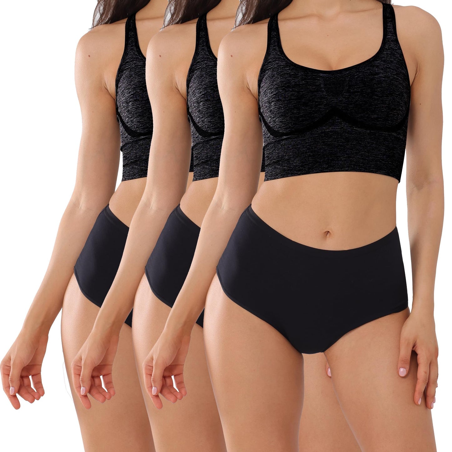 KARSWATT Washable Women High Rise Urinary Incontinence Underwear Leakproof Postpartum Panty Bladder Leak Protection 3 Pack(Large, Black)