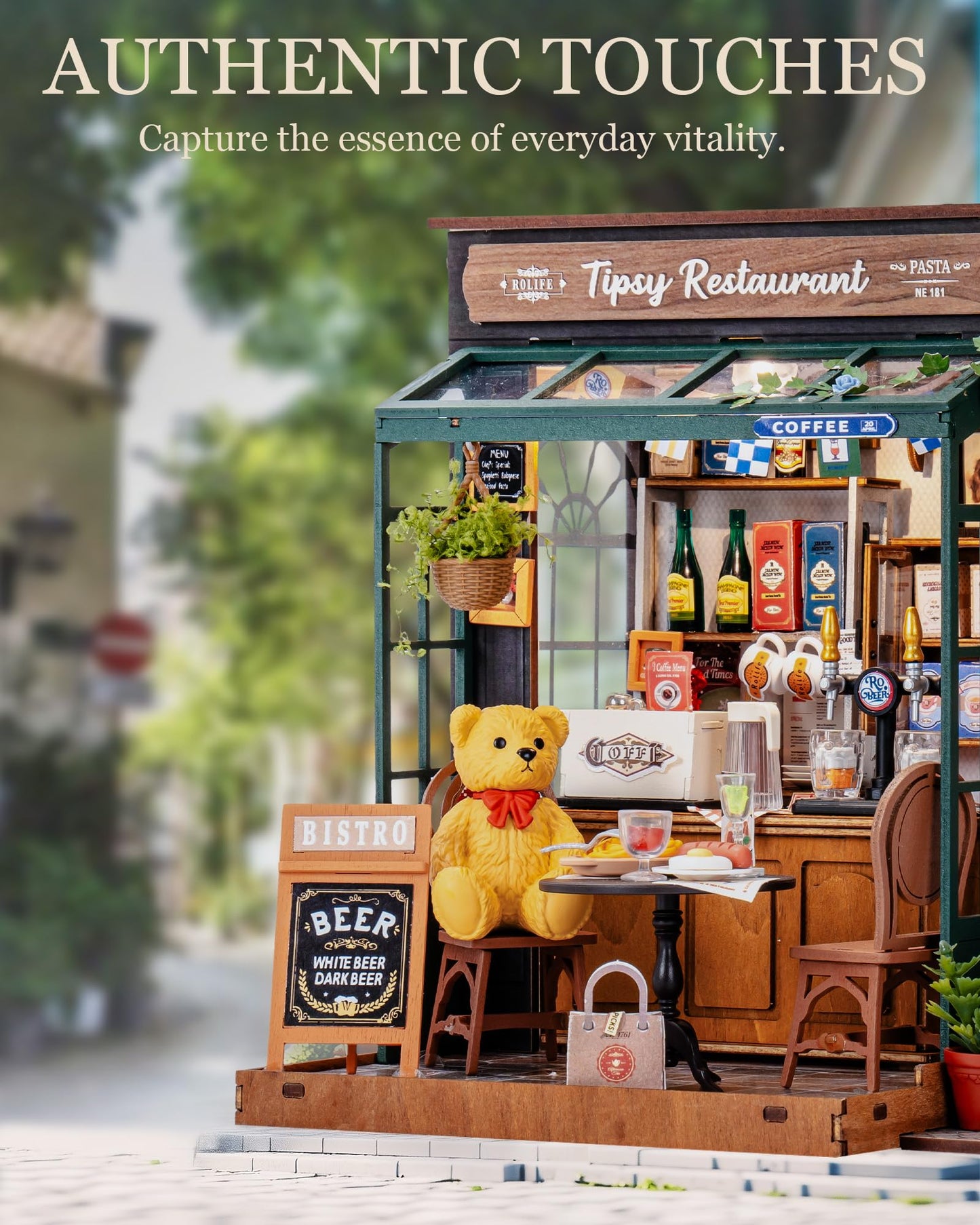 Rolife DIY Miniature House Kit for Adults, Mini Wooden Dollhouse Kit to Build, Bakery Tiny House Miniatures Diorama Building Kits-Birthday Christmas Craft Hobbies Gift for Teens Kids