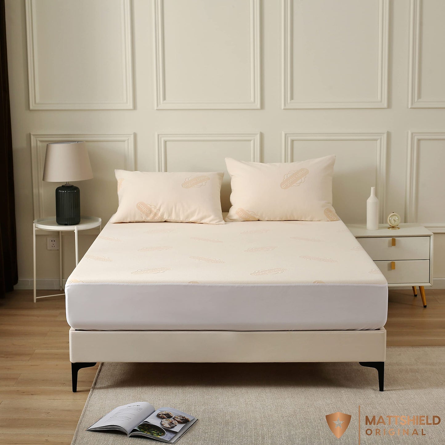 Waterproof Organic Mattress Protector Full - Organic Cotton Breathable Mattress Pad Cover - 250 GSM Comfort - Deep Pocket - Fitted Comfort