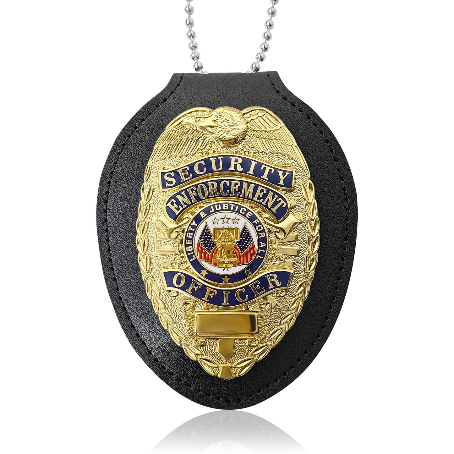 GYGYL Metal Badge with Badge Holder, Enameled & Plated, Brass Shield Badge for Dressing up and Cosplay - Se Gold