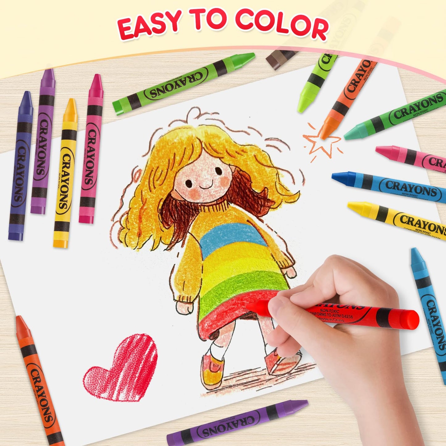 36 Pack Crayons Bulk, Premium Crayon for Arts Crafts, Back to School Essentials for Kid Toddler, Non Toxic Washable Crayon Party Favors Supplies for Classroom Homeschool, 24 Count Crayons Each Box