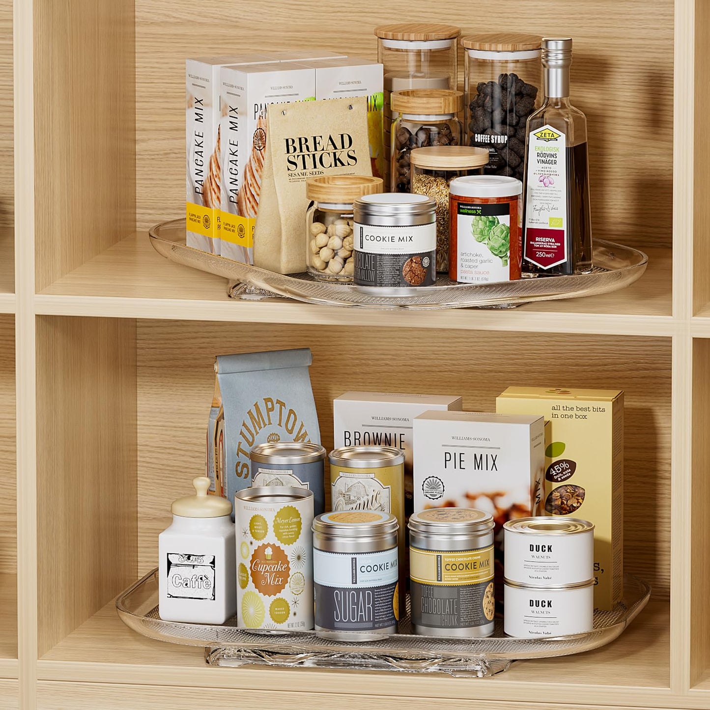 LAMU Lazy Susan Turntable Organizer for Refrigerator Organizers and Storage Fridge Organization, Condiment Organizer for Kitchen, Table Top, Cabinet, Pantry, Countertop, 14.56''x11'', 2 Pack