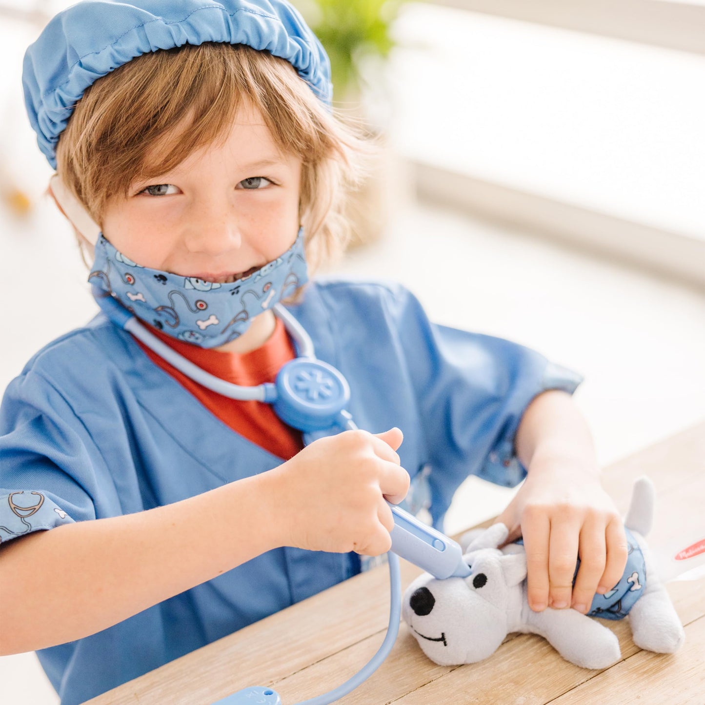 Melissa & Doug Vet Costume, Pretend Play Dress Up (9-Pc) Jacket, Stethoscope, Mask & Accessories, Role Play Toys for Kids 3+