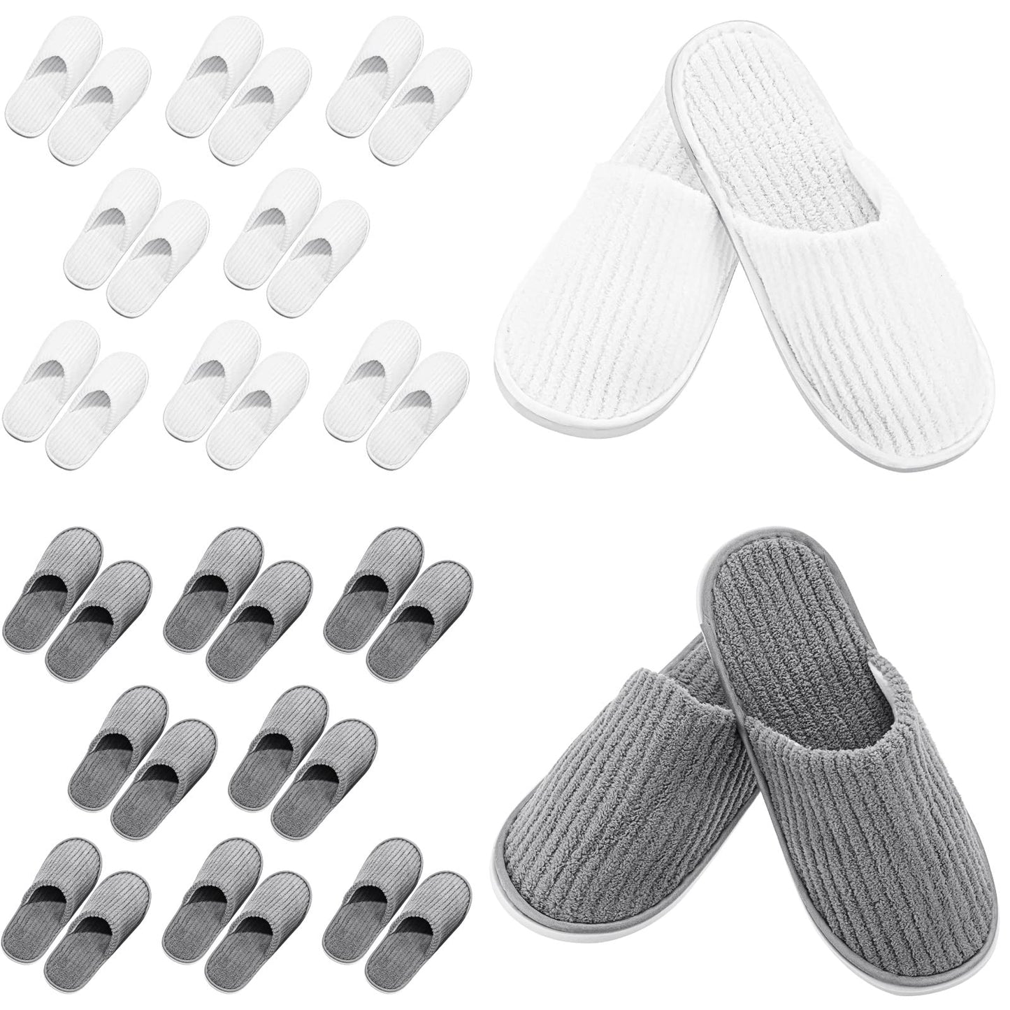 SATINIOR 18 Pairs Disposable Slippers for Guest Bulk Soft Washable House Women Men Slippers Pack for Hotel Spa Travel