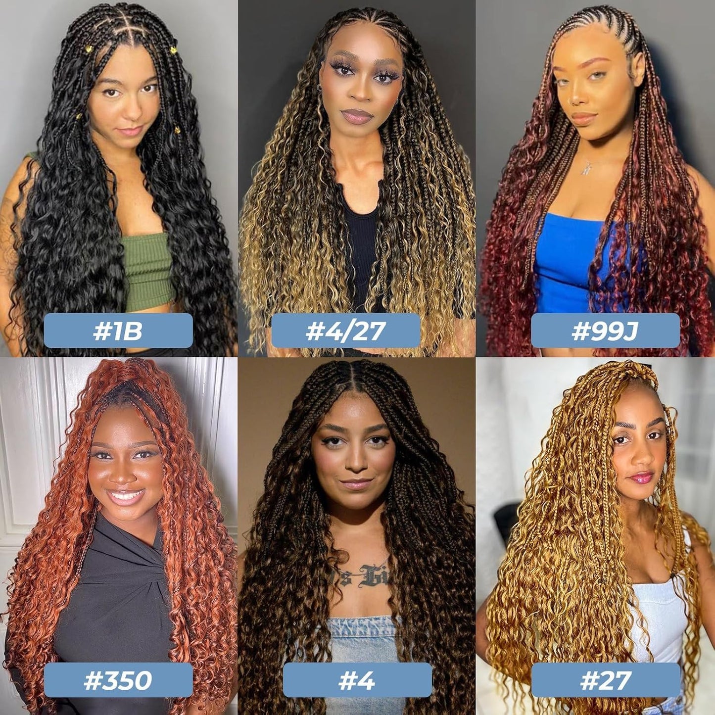 Human Braiding Hair for Boho Braids 26 Inch 2 Bundles 100g Boho Hair for Braiding Water Wave Bulk Human Boho Hair for Braiding 12A Human Hair for Boho Knotless Braids (P4,26inch)