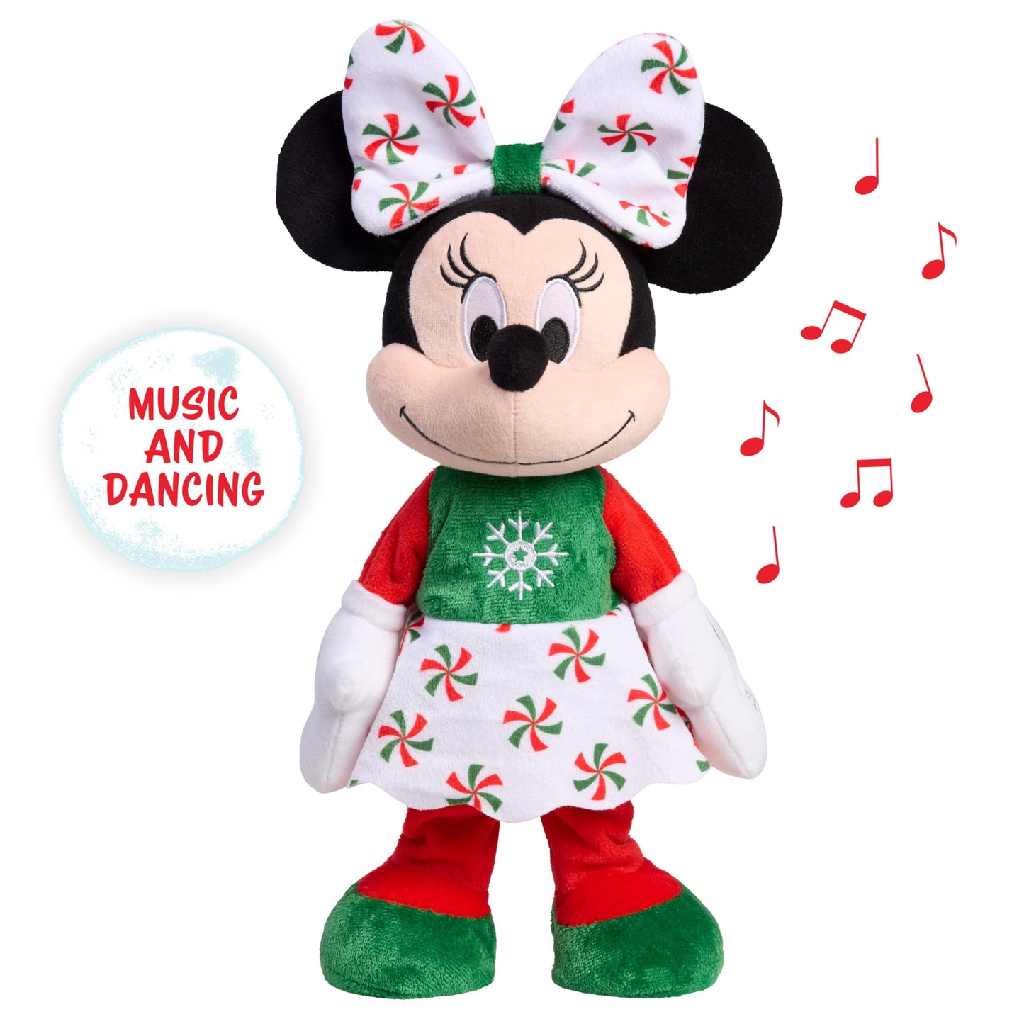 Disney Holiday Featurl Plush - Minnie, Kids Toys for Ages 3 Up, Gifts and Presents