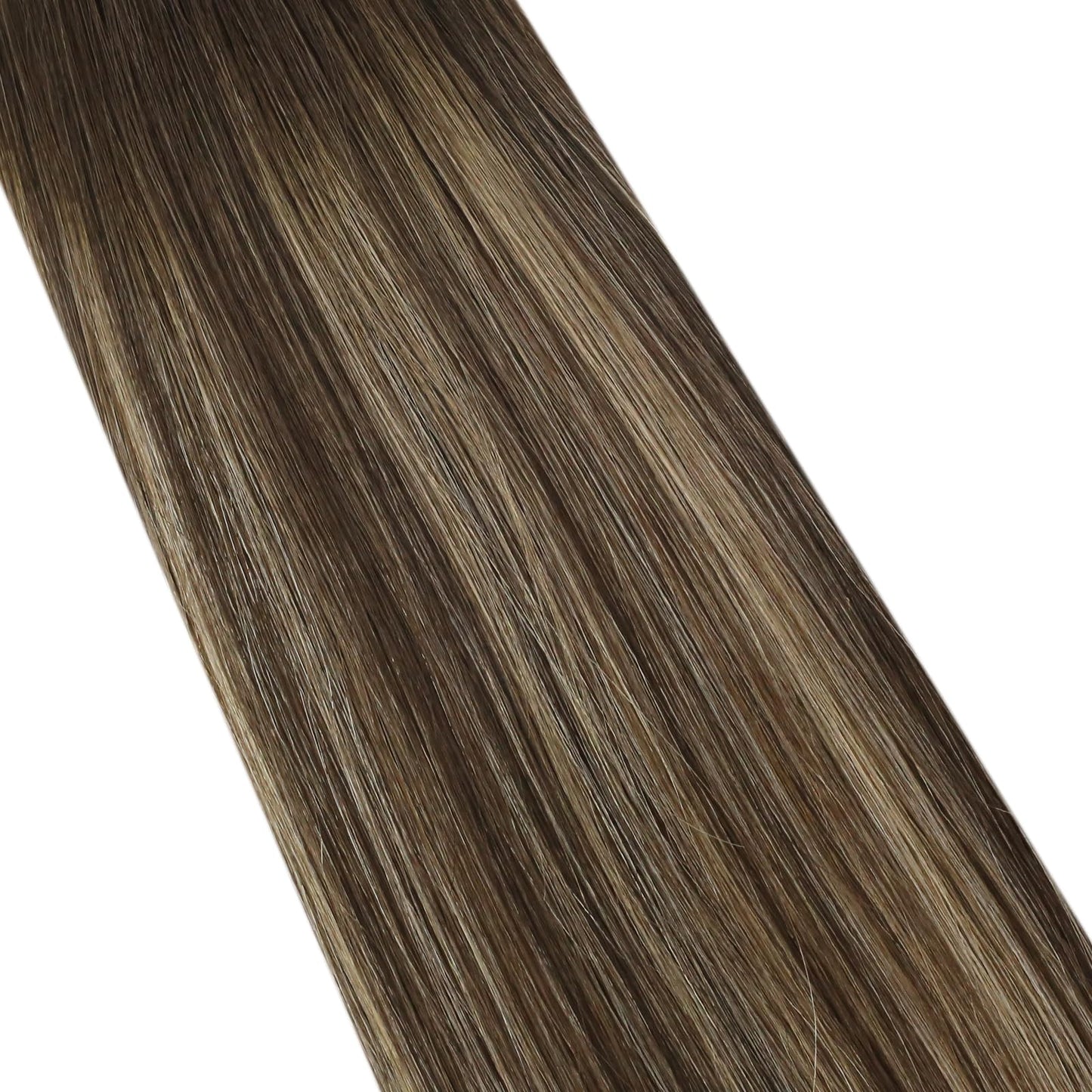 Moresoo Tape in Human Hair Extensions Ombre Tape in Extensions Human Hair Balayage Brown to Caramel Blonde with Brown Hair Extensions Tape in Real Human Hair Extensions 18 Inch #4/27/4 20pcs 50g