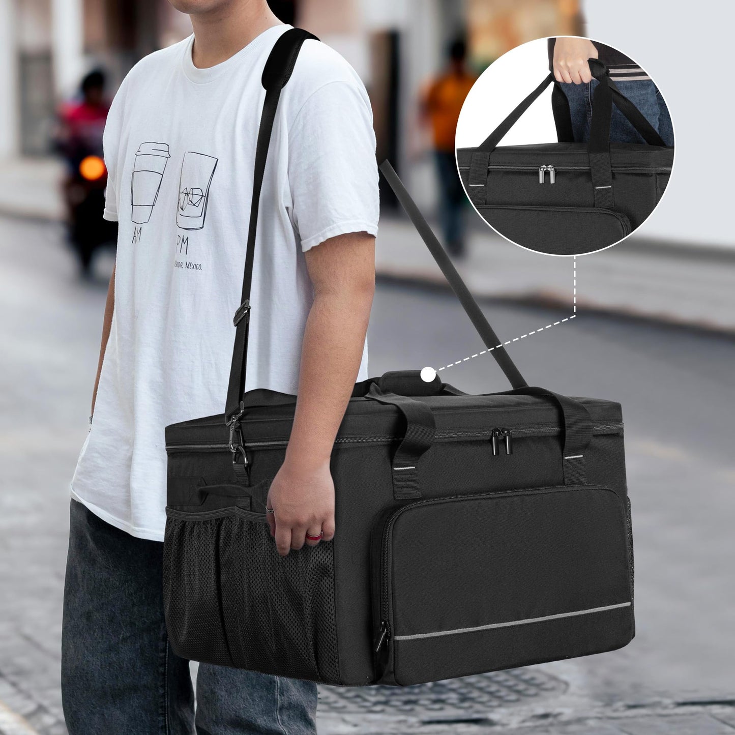 Yarwo Printer Carrying Case Compatible with HP OfficeJet Pro/DeskJet/Smart-Tank, Padded Office Printer Storage Bag with Base Board and Dividers for Ink, Paper and Office Supplies (BAG ONLY)