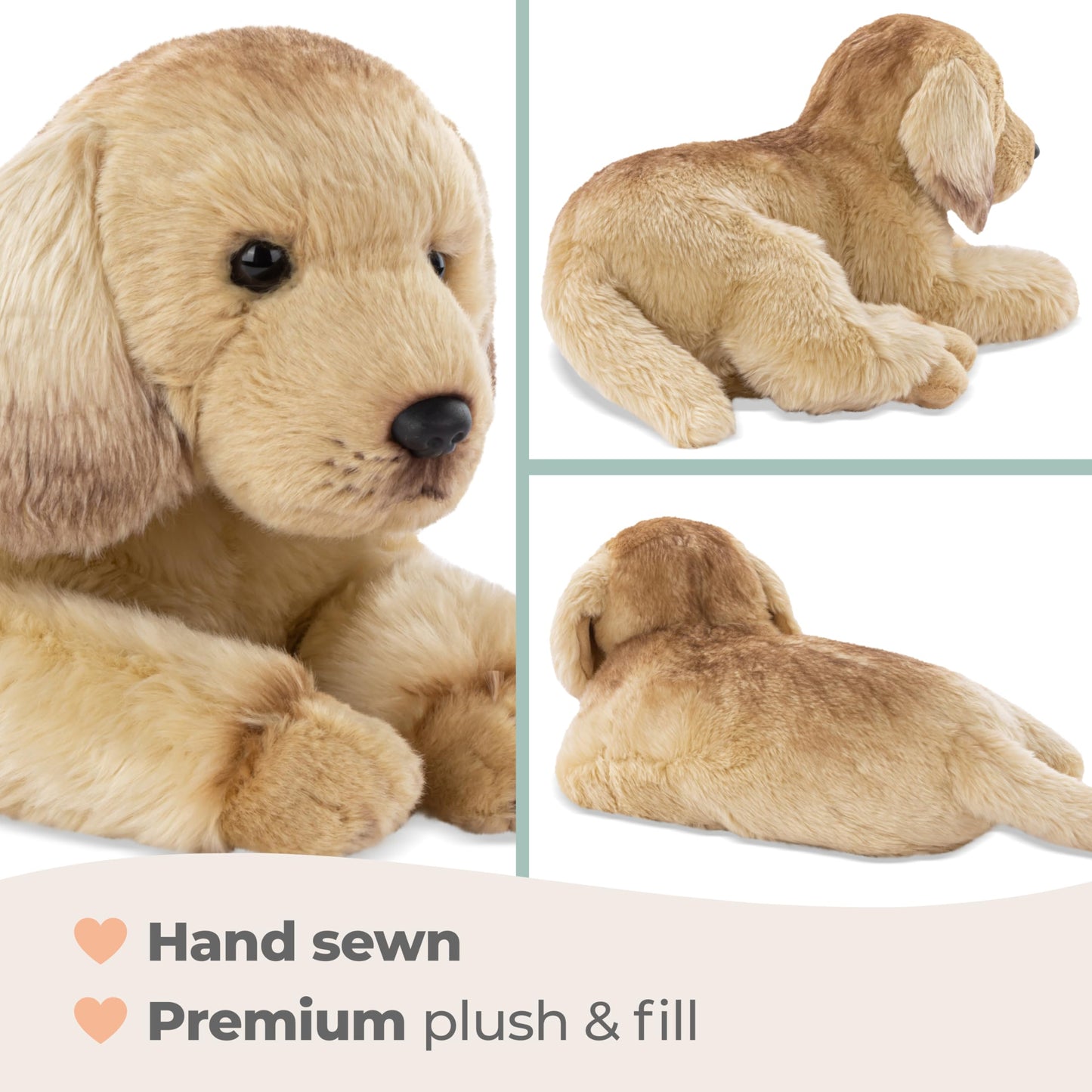Bearington Baker The Everyday Golden Retriever Stuffed Animal, 13 Inch Stuffed Puppy, Ideal as a Christmas, Valentines, and Thanksgiving Gift, for Ages 3-10 Years and Beyond