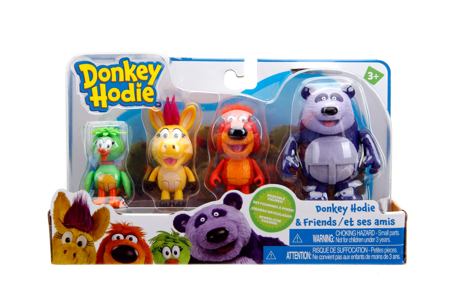 Donkey Hodie 3" 4-Pack Plush Figures, Toys for Kids