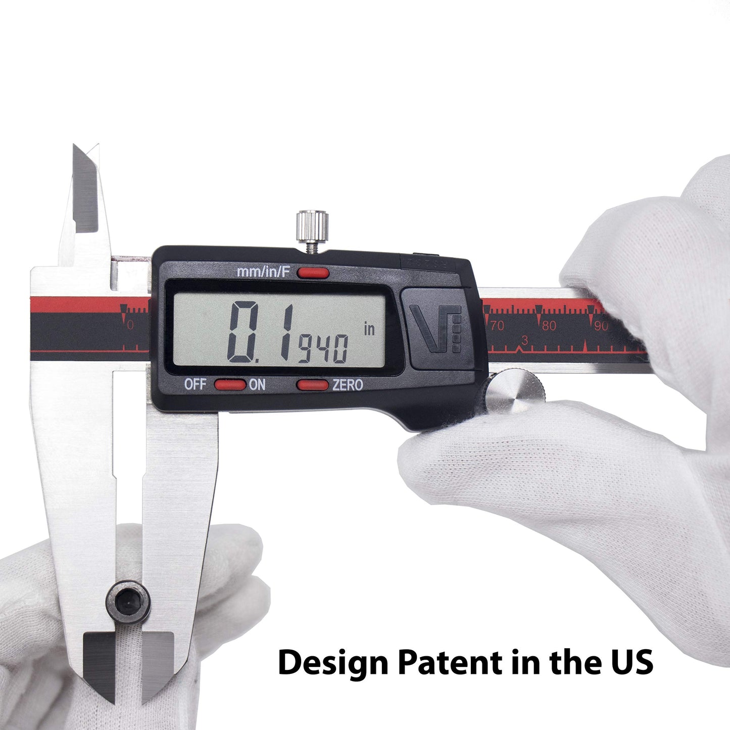 VINCA Digital Caliper, DCLA-1205 12 Inch/300mm, Inch/Millimeter/Fraction Conversion, Stainless Steel, Large LCD Screen