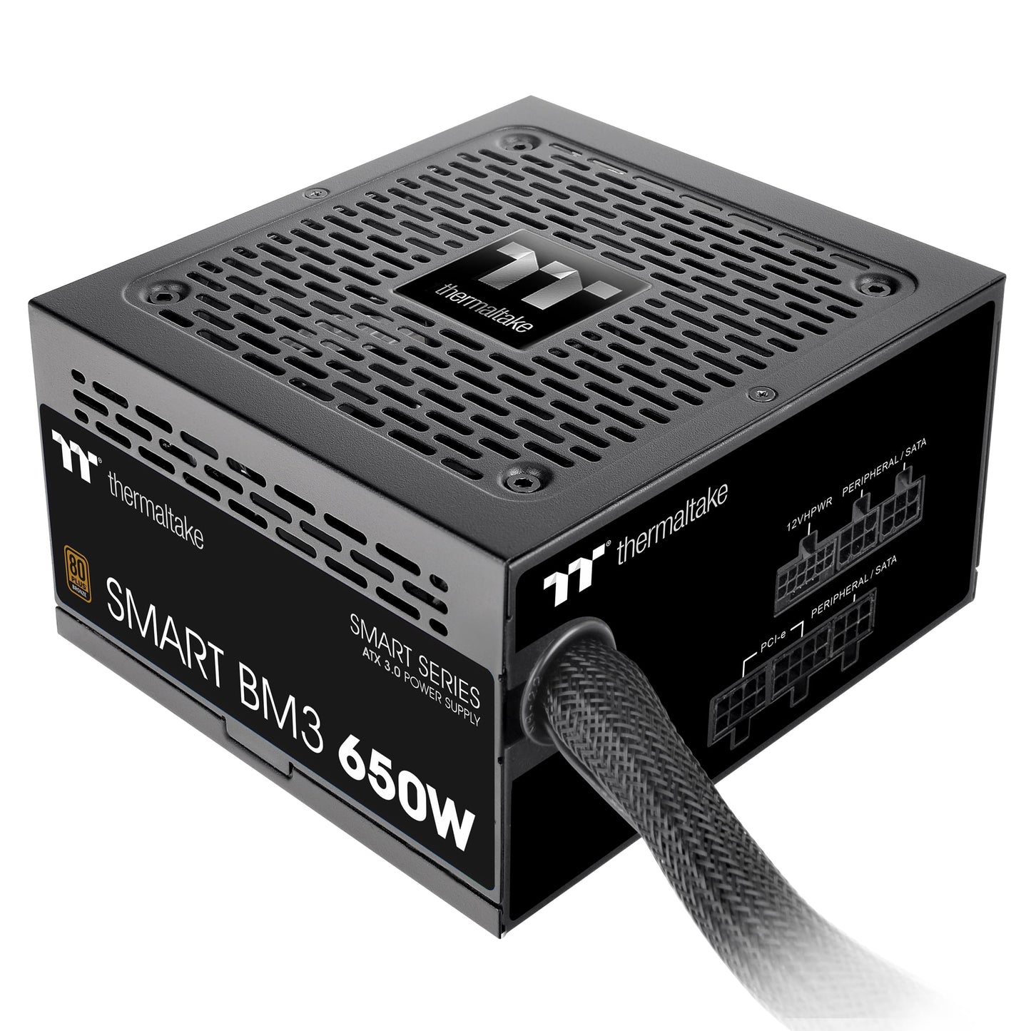 Thermaltake Smart BM3 650W 80Plus Bronze ATX 3.1 & PCIE 5 Ready Semi-Modular Power Supply; 105°C/221°F Japanese Capacitor; 5 Year Warranty; PS-SPD-0650MNFABU-3