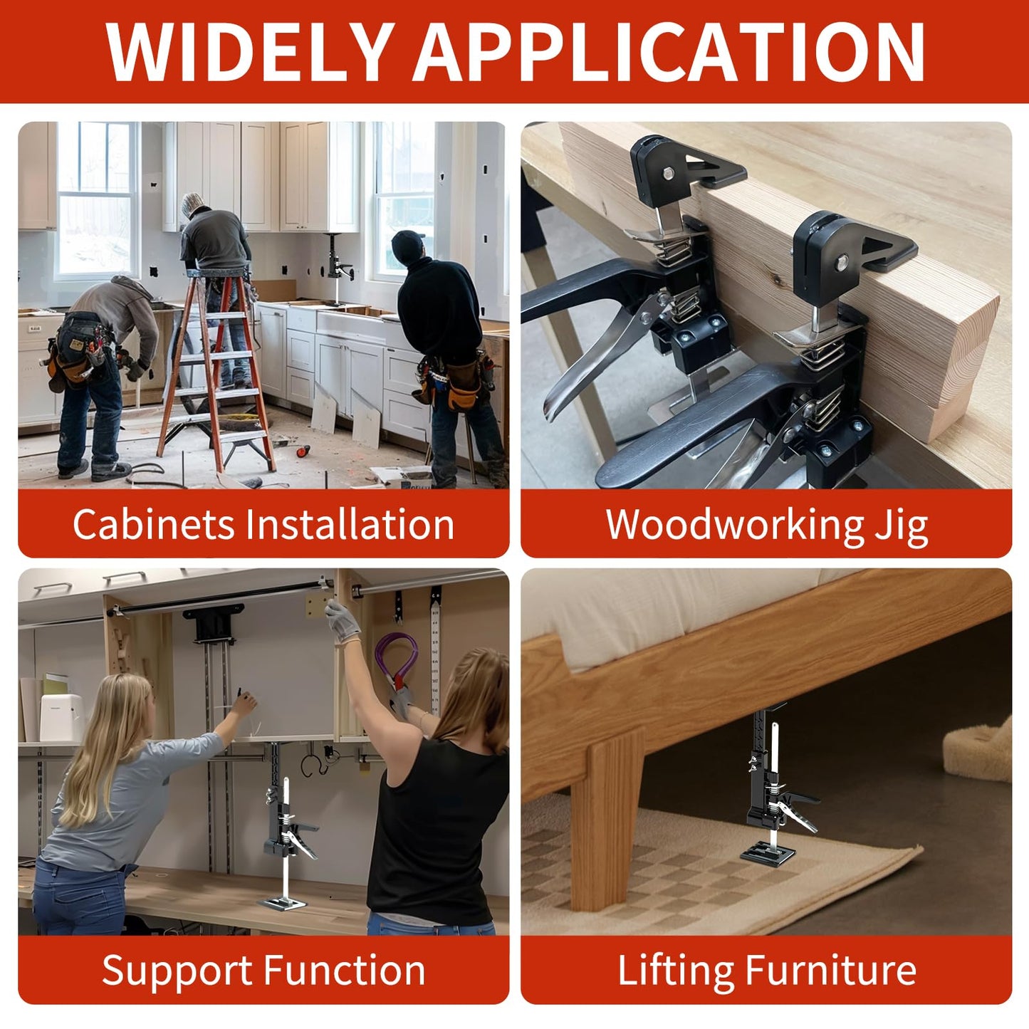 SauHandi Cabinet Jacks for Installing Cabinets,3rd Hand Support System with 365 LB,Hand Lifting Jack Tool,23.4 inches Third Hand Tool Adjustable Support Pole Installing Cabinet Jack
