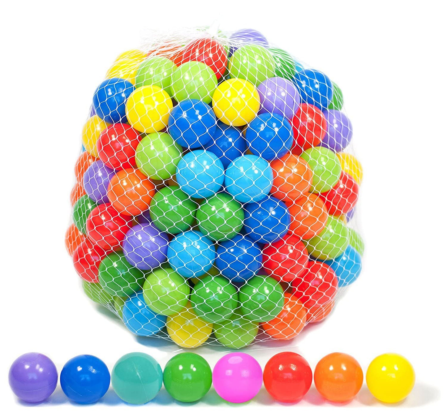 Playz Soft Plastic Mini Ball Pit Balls 200 Count - w/ 8 Vibrant Colors - Crush Proof, No Sharp Edges, Non Toxic, Phthalate & BPA Free for Baby Toddler Ball Pit, Play Tents & Tunnels Indoor & Outdoor