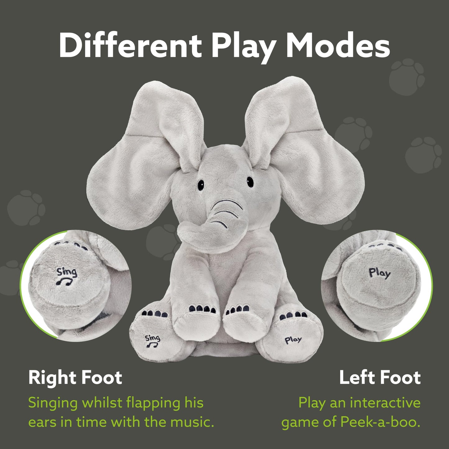 Tippi Peekaboo Elephant Toy - Interactive Singing Teddy with Fluttering Ears - For Newborn Baby Boys or Girls - Soft Toy Peekaboo Elephant for Babies 0-12 Months