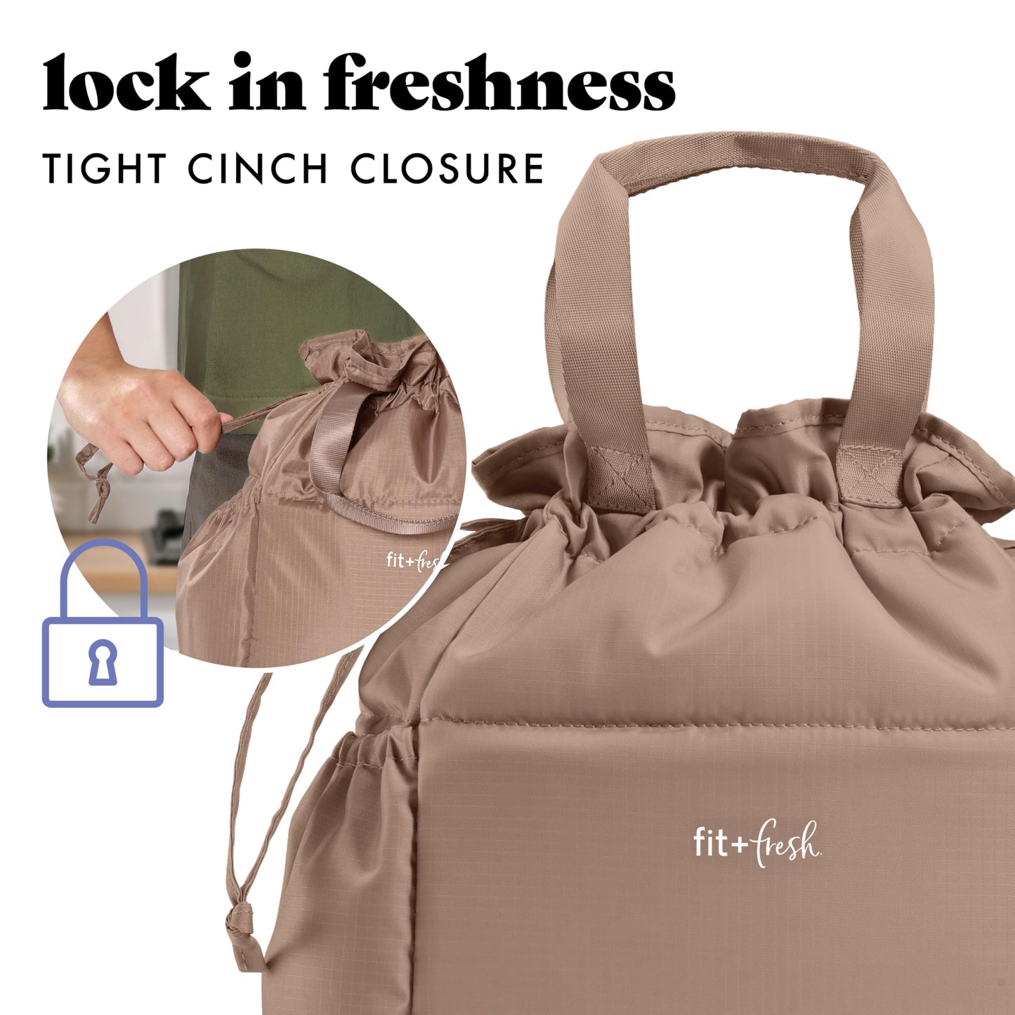Fit & Fresh Cromwell Cinch Lunch Bag for Women | Insulated Lunch Box with Containers