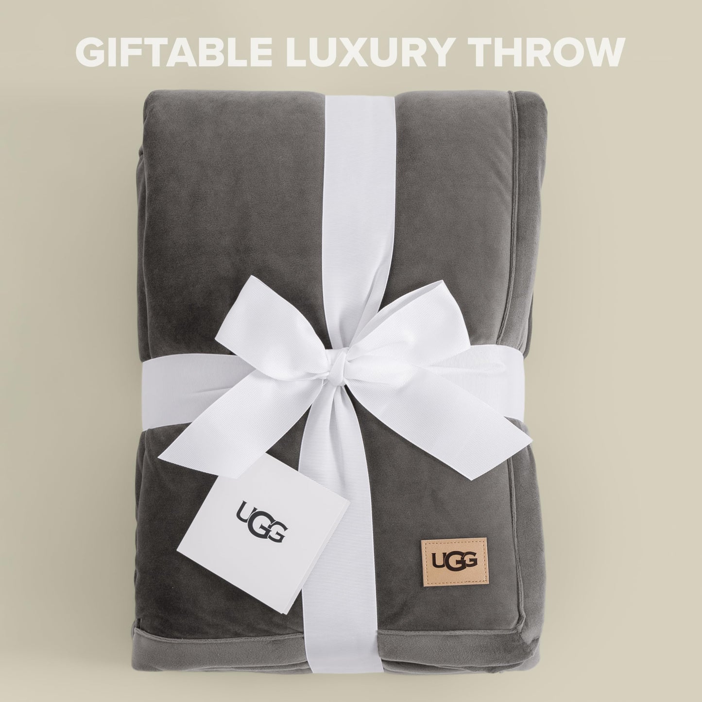 UGG Bliss Throw Blanket Plush Soft Fleece Fluffy Blankets for Bed or Couch Oversized Warm Reversible Machine Washable Medium Weight Home Decor Giftable Throw, 50-inch x 70-inch, Charcoal Grey