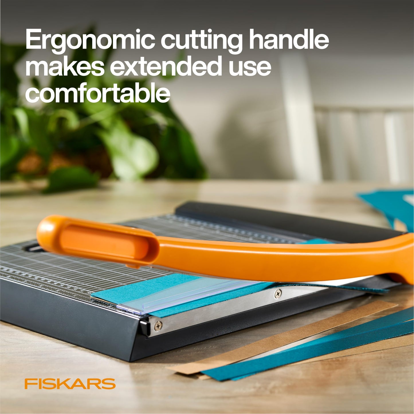Fiskars Recycled Bypass Guillotine Paper Cutter, 12" Cut Length, Self-Sharpening, Paper Trimmer for Crafting and Scrapbooking, Arts and Crafts Supplies, Photo Cutter with 30% Recycled Materials