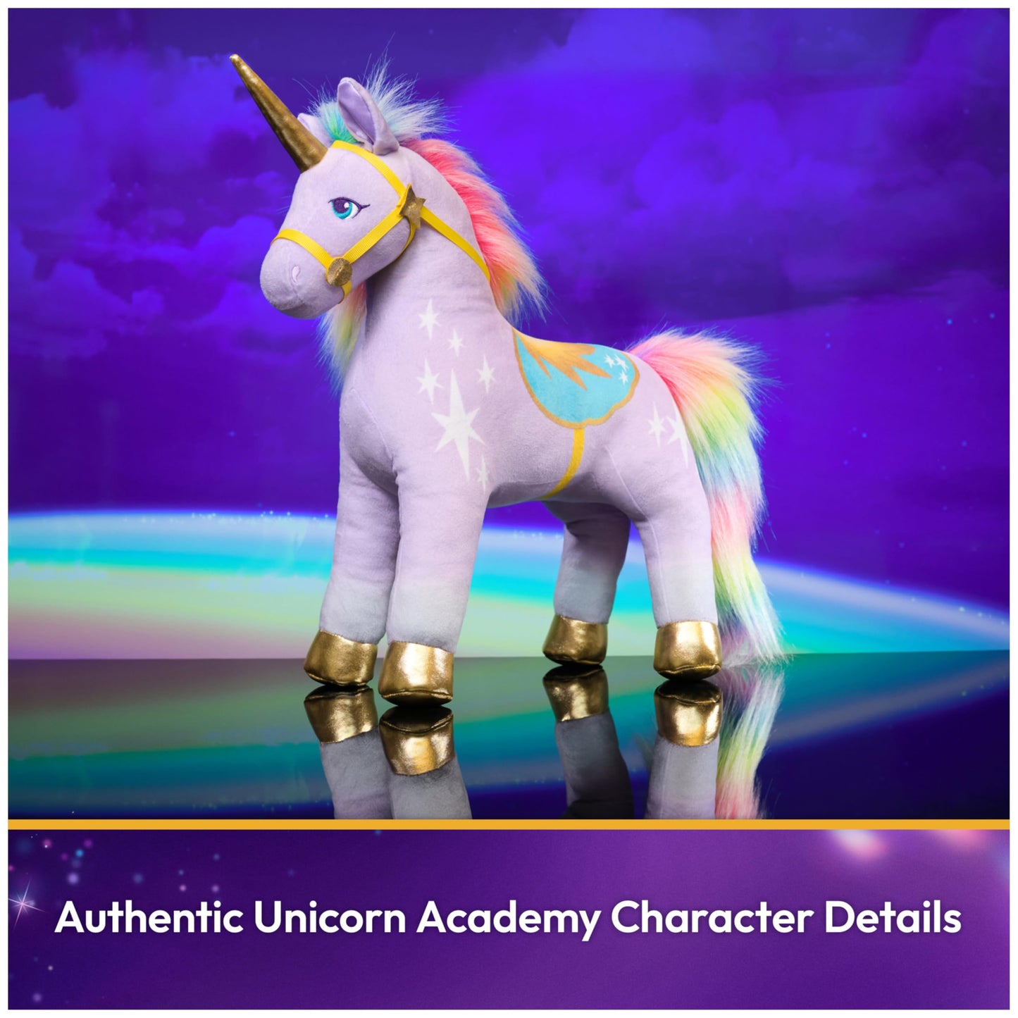 Unicorn Academy Official Wildstar Plush Toy, Unicorn Stuffed Animal, Unicorn Toys for Girls Ages 1 & Up, Purple, 15”