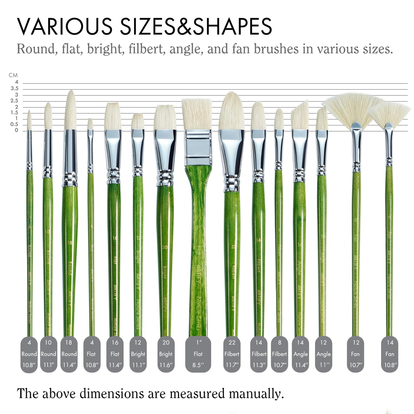 ARTIFY 15-Piece Professional Oil Paint Brush Set - Natural Hog Bristle, No-Shedding, Handcrafted by Masters for Oil/Acrylic/Gouache/Watercolor Painting (Includes Carrying Case)