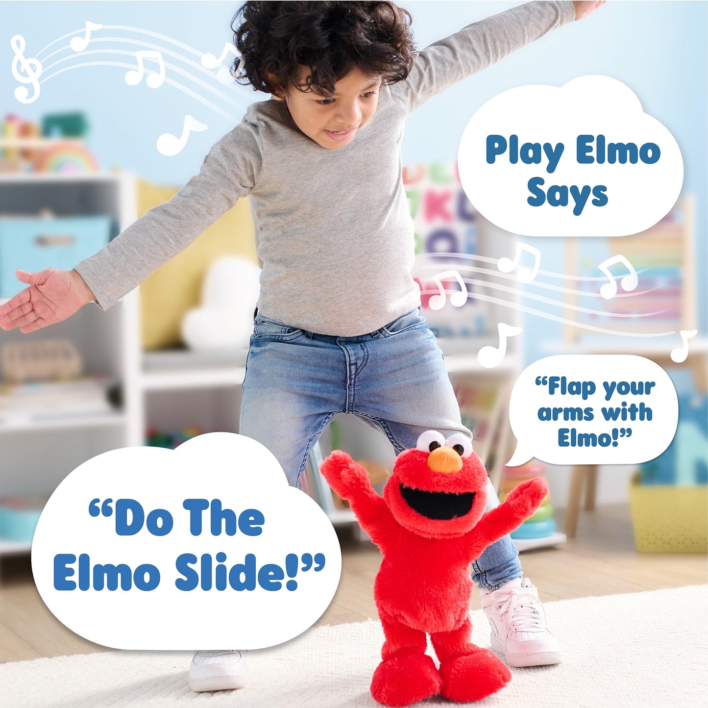 Sesame Street Feature Plush Elmo Slide, Kids Toys for Ages 18 Month, Gifts and Presents