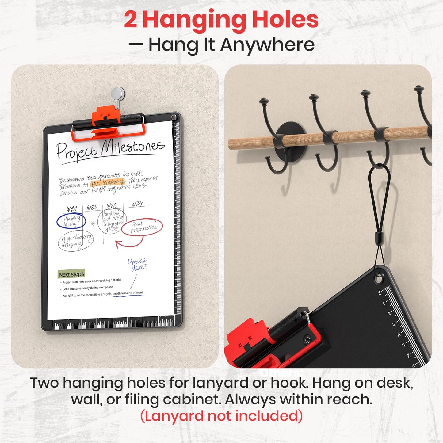 A4 Clipboard with Pen Holder,AlumFrame 2in1 HD Antislip Office/School 4P