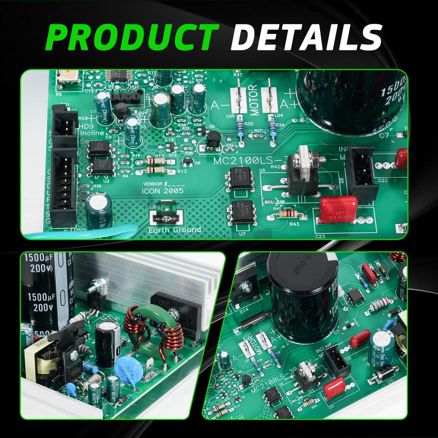 LEAPTREND MC2100LTS-30 259522 Treadmill Motor Control Board, Treadmill Controller Motherboard Compatible with Epic, FreeMotion, Gold's Gym, Health Rider, ProForm, Reebok (Icon) Models