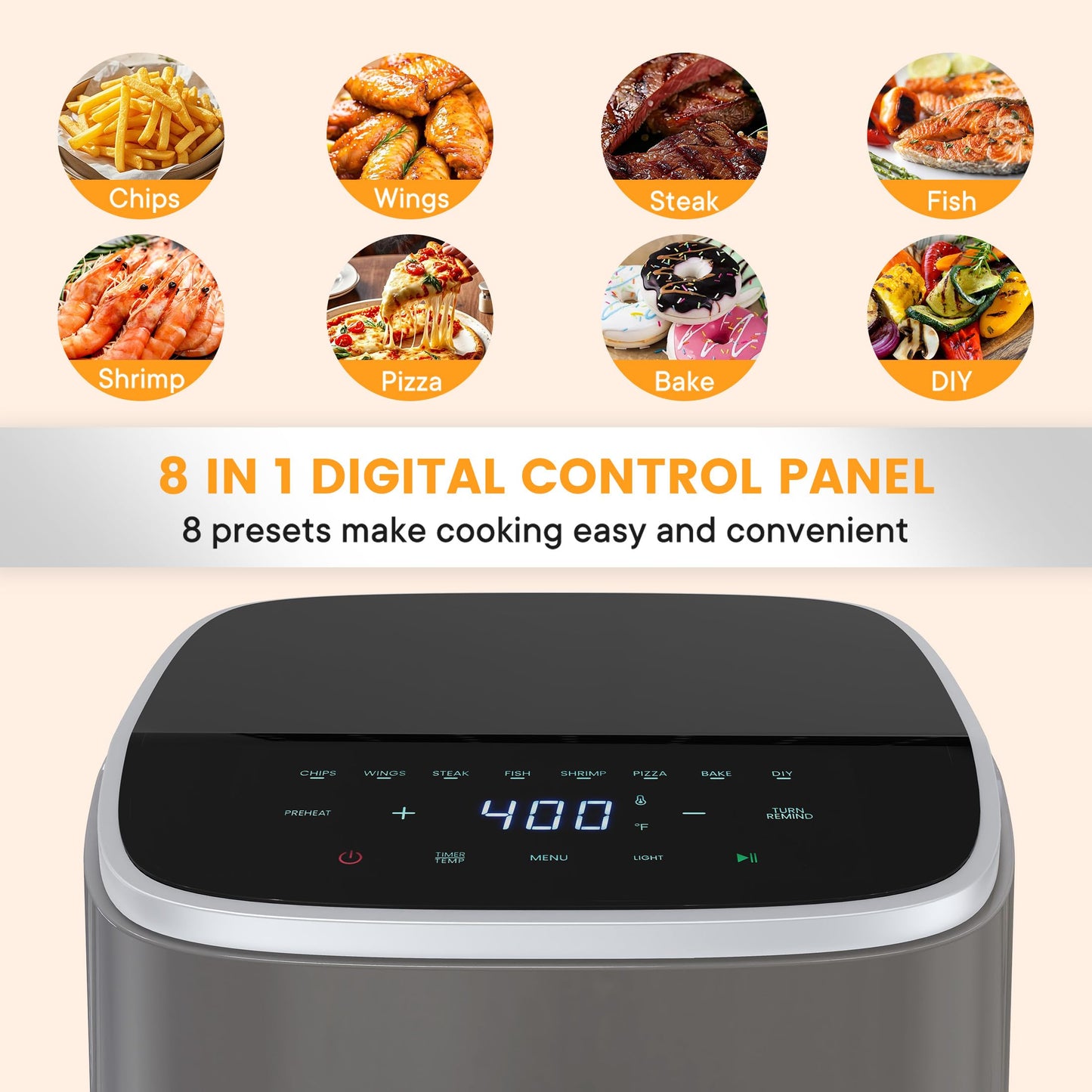 Sweetcrispy Air Fryer 4 Quart with Window, 1500W Digital Airfryer with 8 Presets, 60-Min Timer, Max 400°F, Auto Shut Off & Nonstick Dishwasher Safe Basket, Shake Reminder for Small Kitchen