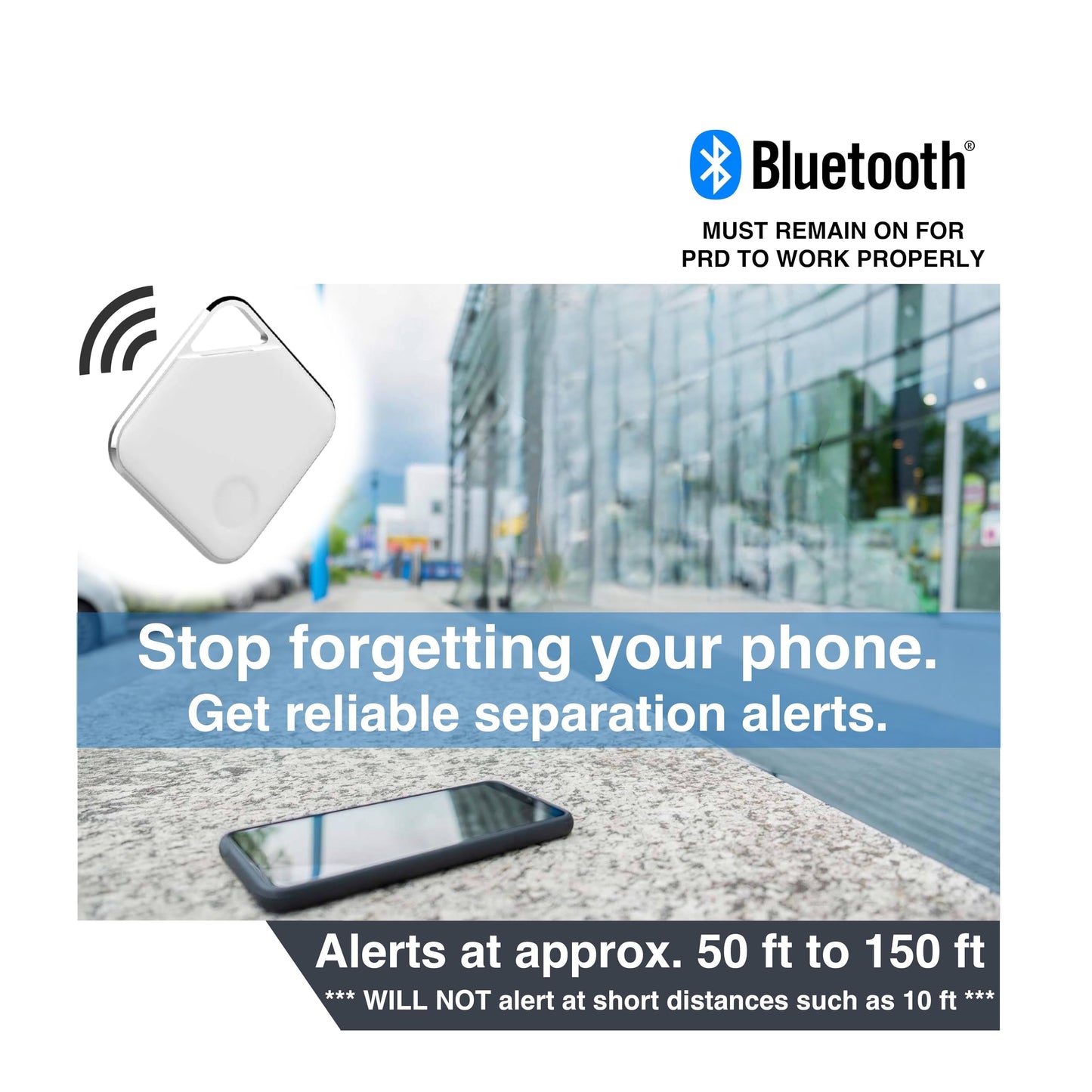 Prox PRD - Phone Separation Alert Device | Stop Forgetting or Leaving Phone Behind at Home, Work, Restaurant, or Car | Proximity Alert Notification Approx 50-150ft | Stay Connected | No Subscription