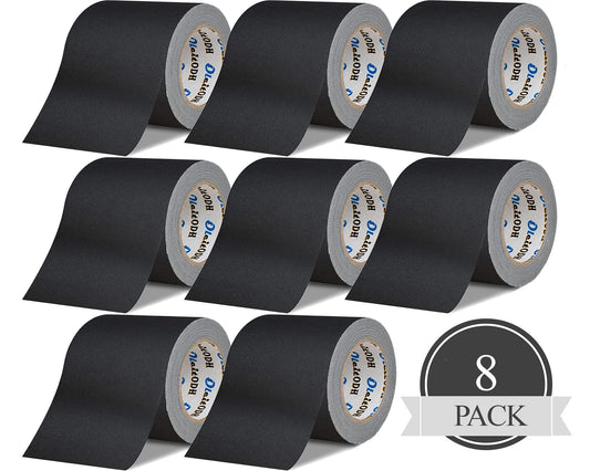 3 Inch Black Gaffers Tape -8 Roll Multi Pack Bulk -60 Yards per Roll - Easy Tear, No residue Non Reflective Gaff Tape -Waterproof Matte Cloth Gaffing Tape for Professional Photography, Filming, Stage