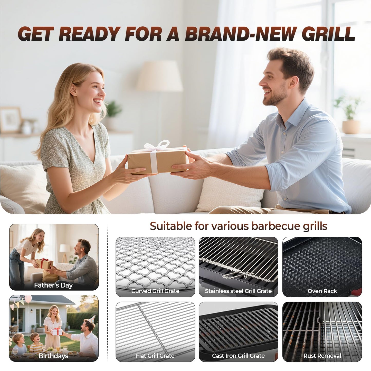 Electric Grill Brush for Outdoor Grill, 3-Speed Rotating Electric BBQ Grill Brush, 5000mAh Rechargeable Battery, 304 Stainless Steel Grill Cleaning Brush with Powerful Burnt Food Removal