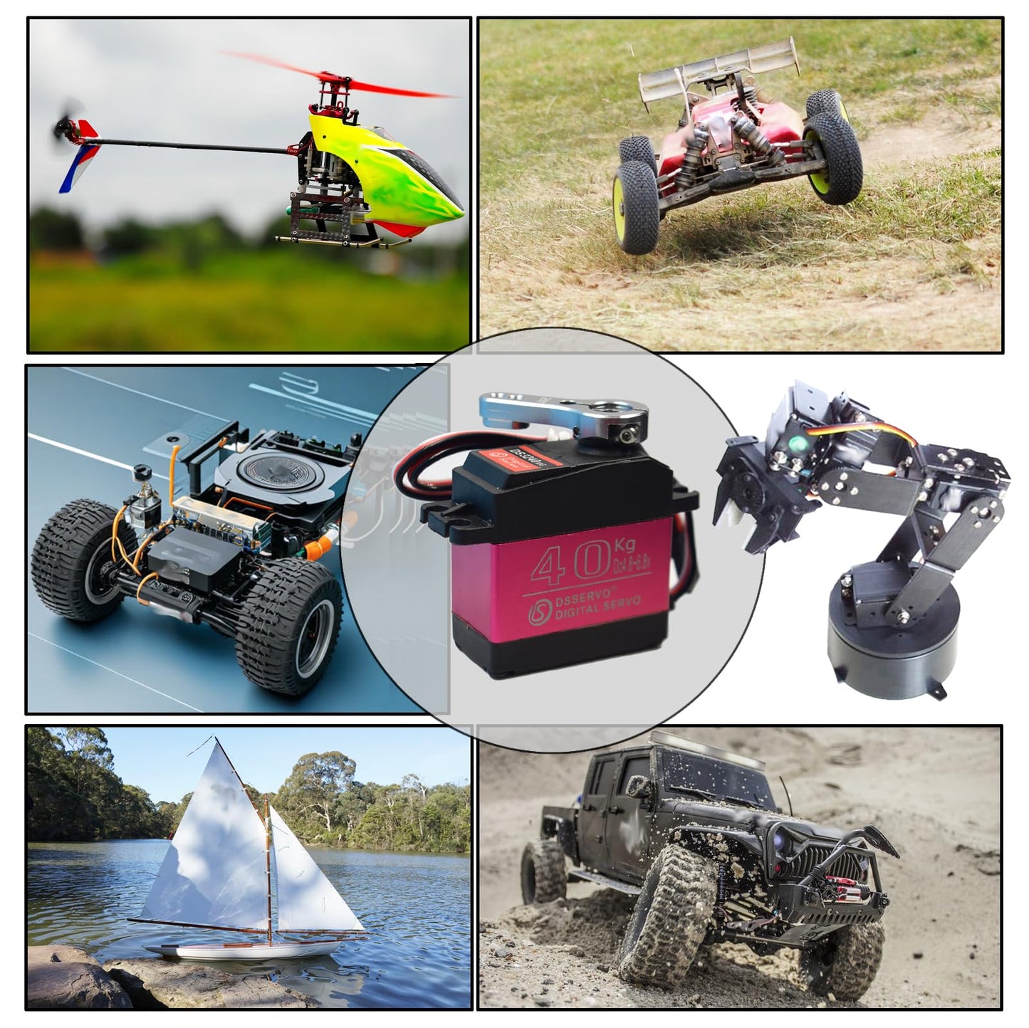 HOOYIJ 2Pack 40KG Digital RC Servo Waterproof DS3240MG High Torque Full Metal Gear Steering Servo Motor for 1/8 1/10 Scale RC Crawler Car Buggy Control Angle 270° 500us-2500us