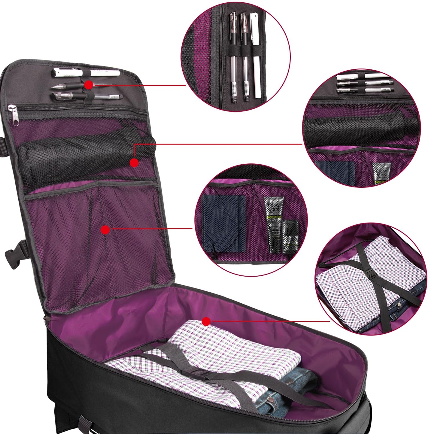 Rangeland New Business Trip Backpack 21L Flight Approved Carry on Daypack 15-inch Laptop Notebook, Travel Commute Gym Sport, All Black