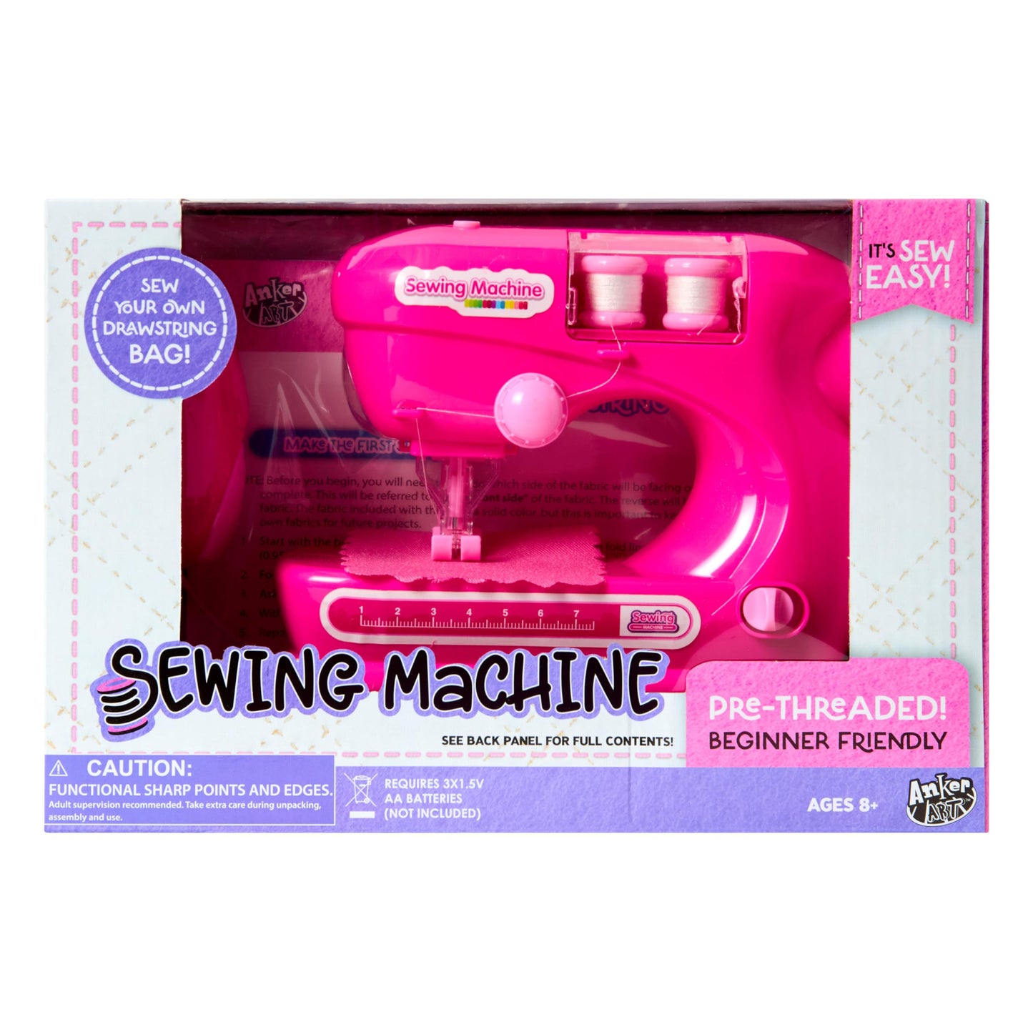 Anker Play 500659/DOM Starter Sewing Machine for Kids with Ruler and Needle, 6 Pieces, Multicolor