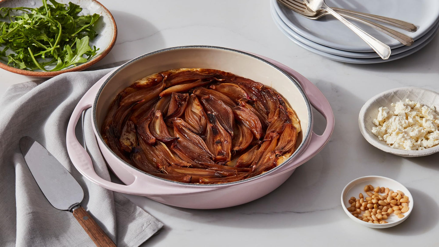 Le Creuset Enameled Cast Iron Traditional Round Tarte Tatin Dish, 2 qt., Peche