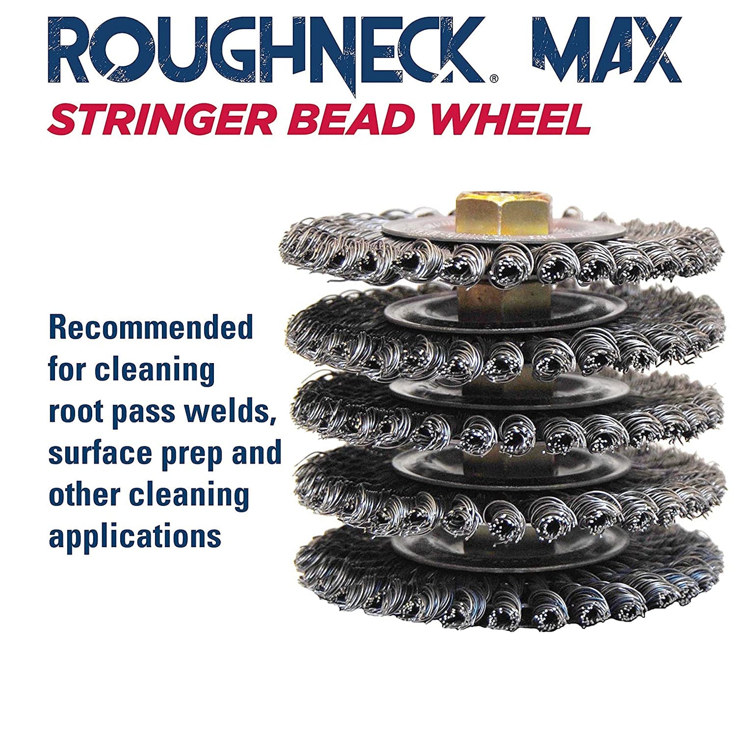 Weiler 13131 4" Roughneck Max Stringer Bead Wire Wheel, 0.020" Steel Fill, 5/8"-11 UNC Nut (Pack of 5)