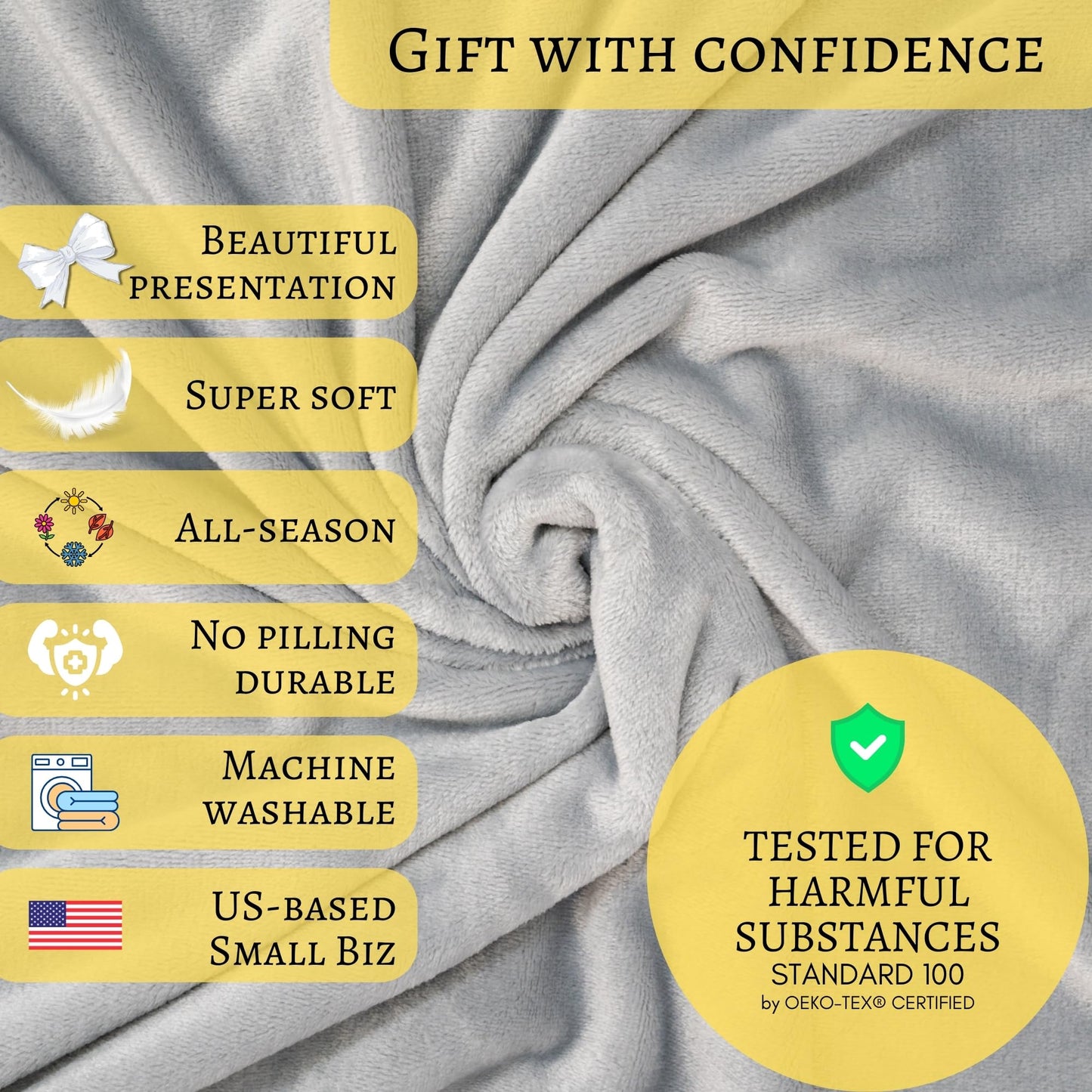 Get Well Blanket - Healing Blanket - Inspirational Blankets for Women/Men - Get Well Soon Gifts - Warm Hugs - Soft Fleece Throw Blanket - Strength - Healing Thoughts (Gray Fleece 50x65)
