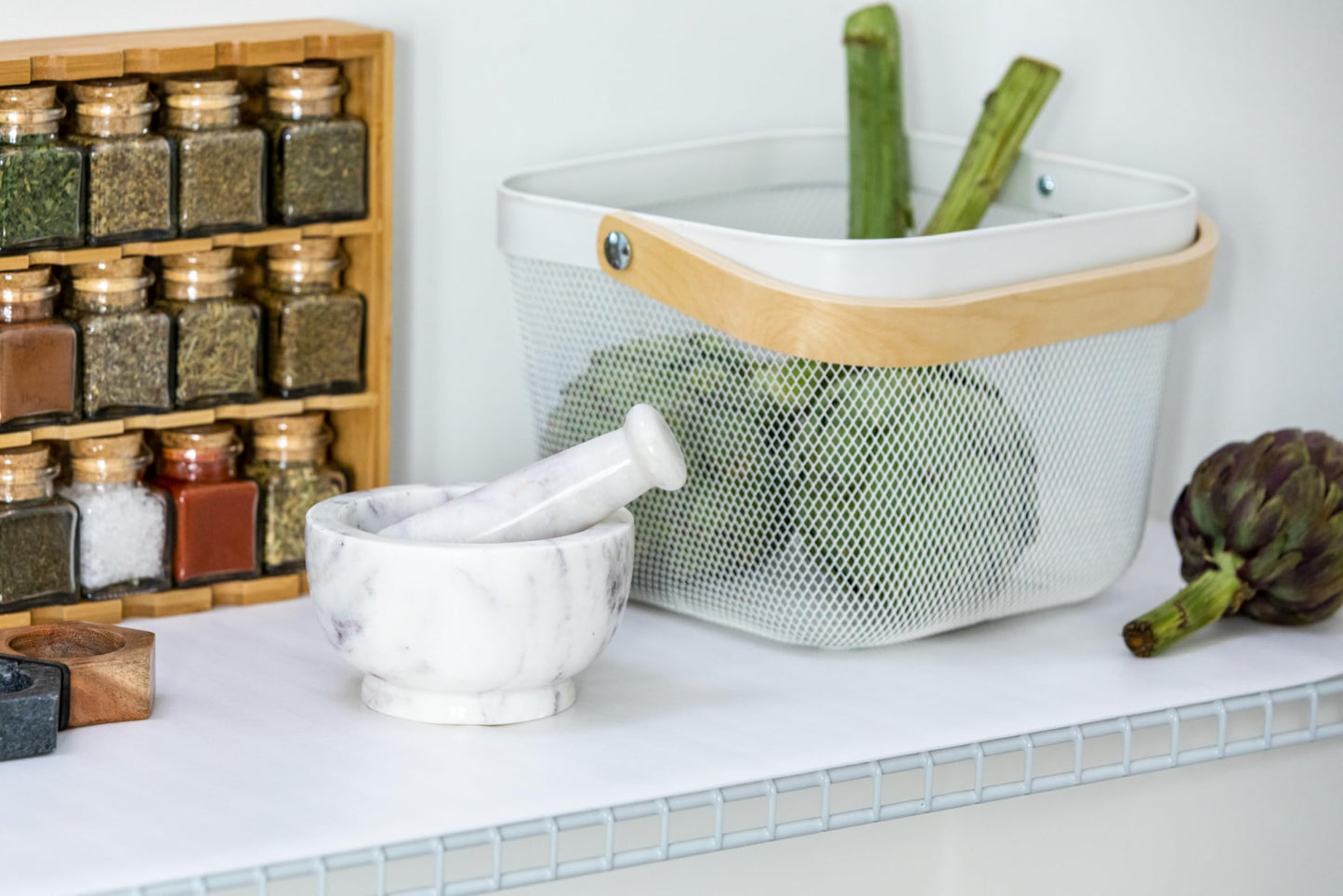 EasyLiner with Clorox Solid Grip Shelf Liner - Easy to Cut & Install for Closet, Pantry, Wire Shelves, Kitchen Cabinets - Non Adhesive Non Slip Shelf Liner - 20" x 6 ft. - 6 Roll Project Pack - White