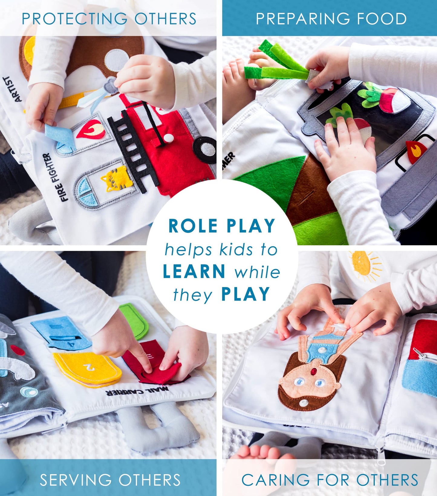 Curious Columbus Quiet Book. When I Grow Up. Fabric Busy Book. Educational Activity Toy for Toddlers Preschool and Pre-K Early Learning