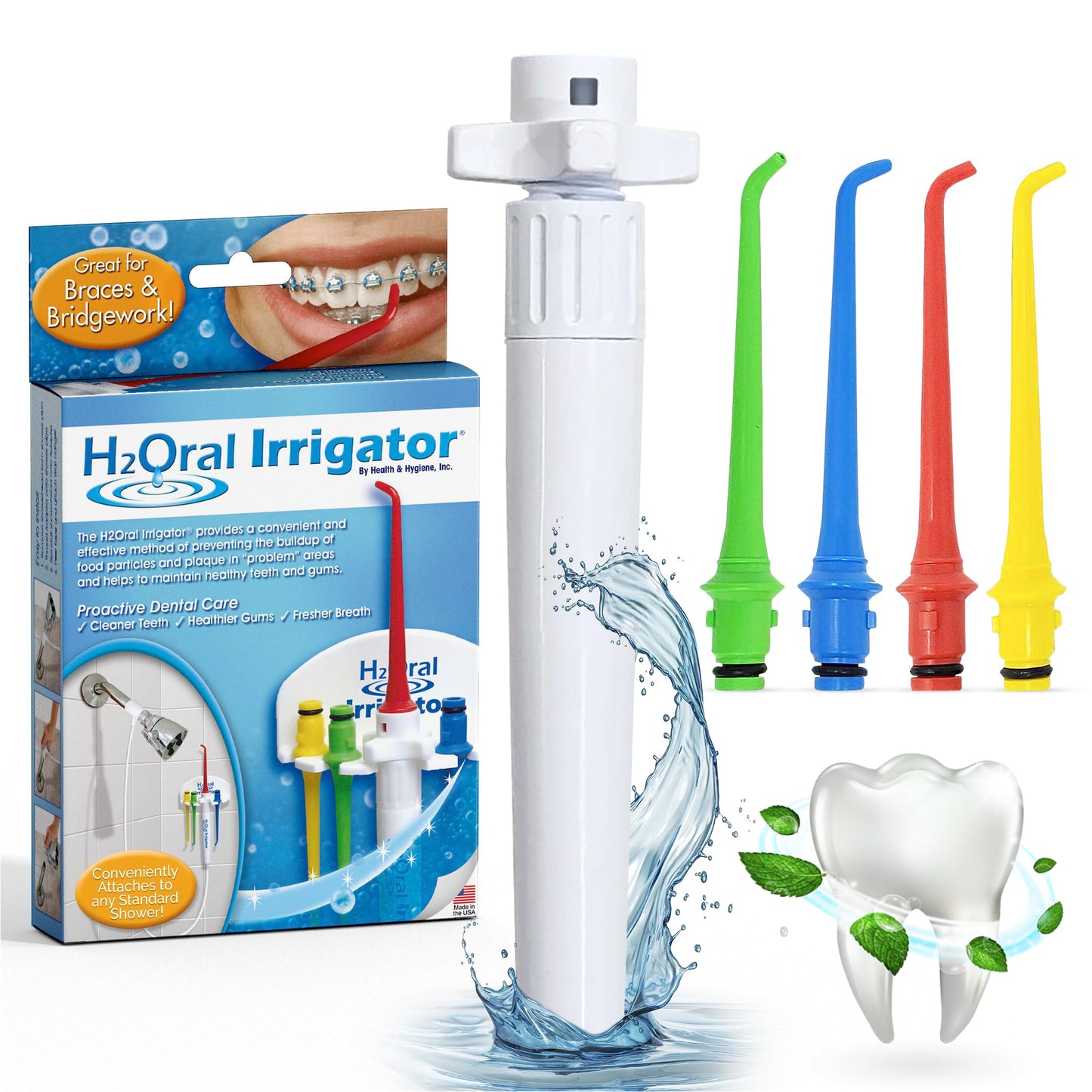 Oral Irrigator Shower Floss Dental Care System | Advanced Shower Water Flosser for Healthy Gums and Teeth | Shower Flosser | Dental Water Flosser for Superior Dental Hygiene at Home | Made in U.S.A.