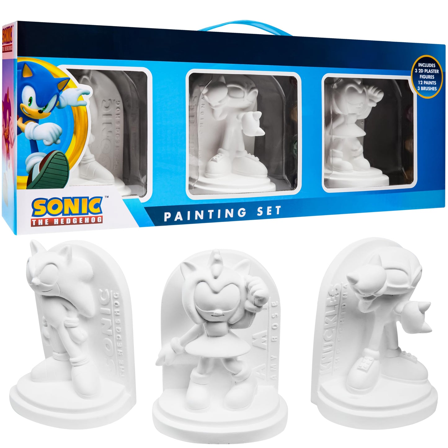 SONIC THE HEDGEHOG Plaster Figures for Painting, DIY Craft Set, Children, Painting Set for Children and Teenagers
