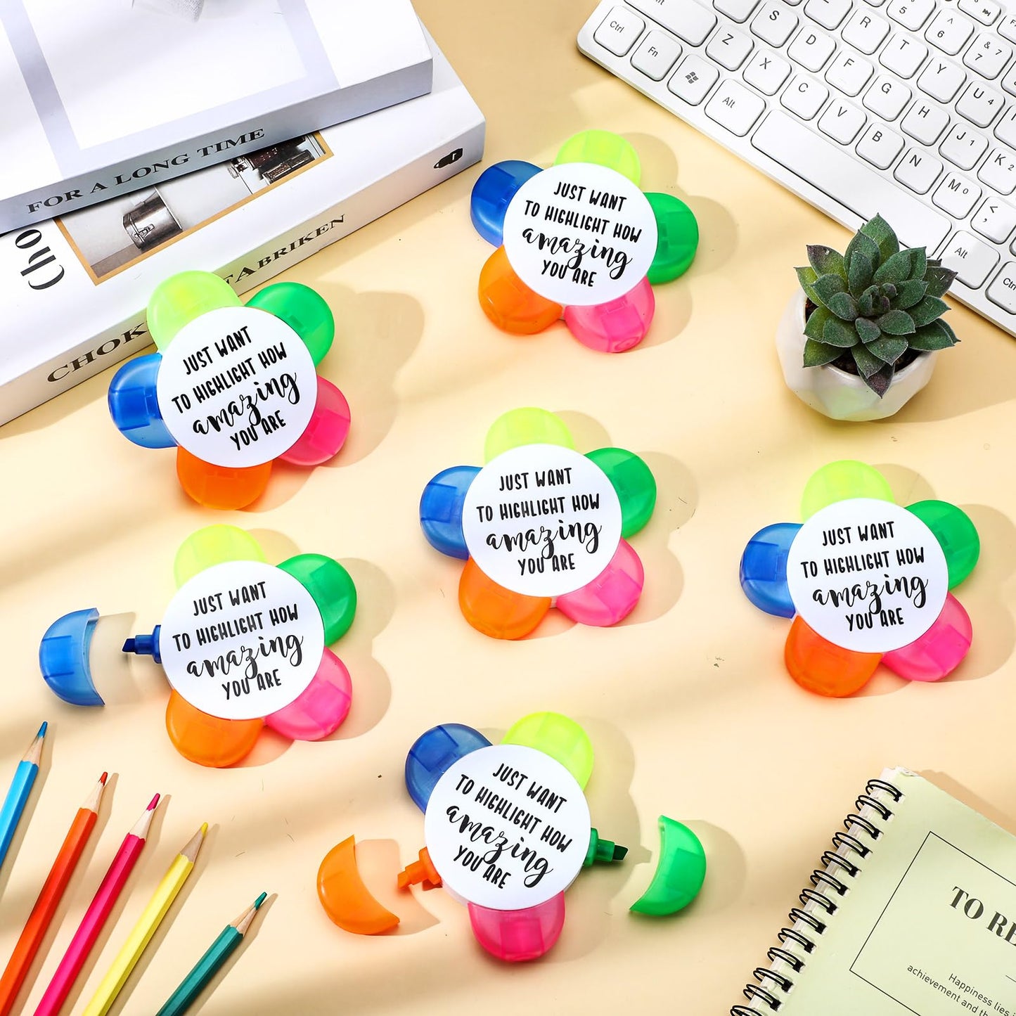 Chivertion 30 Pcs Petals Bible Highlighters Motivation End of Year Student Gifts from Teacher Christian Gifts Bulk