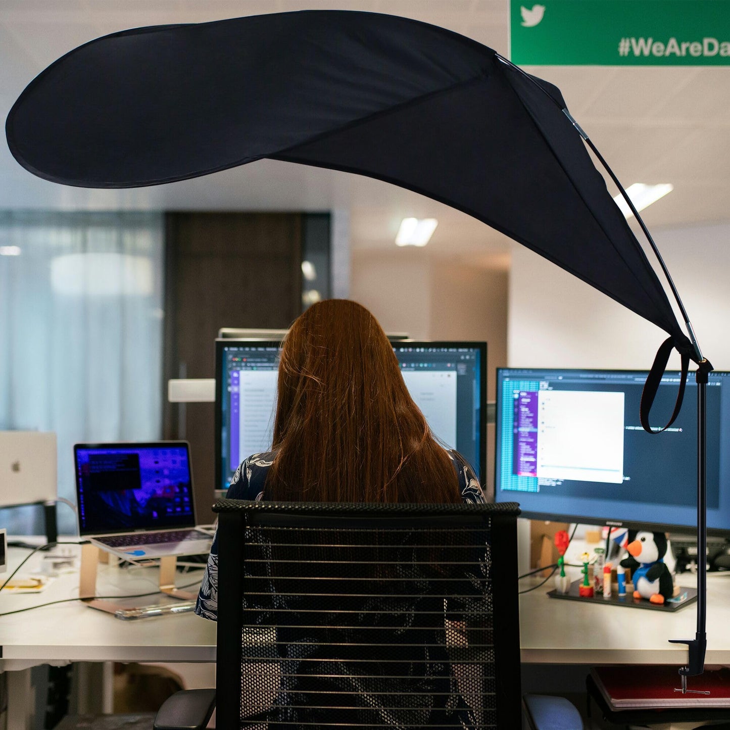 Comastbo Office Light Cover and Desk Shade,Designed for Light Sensitive Workers,idea for Office cubicles and desks., black