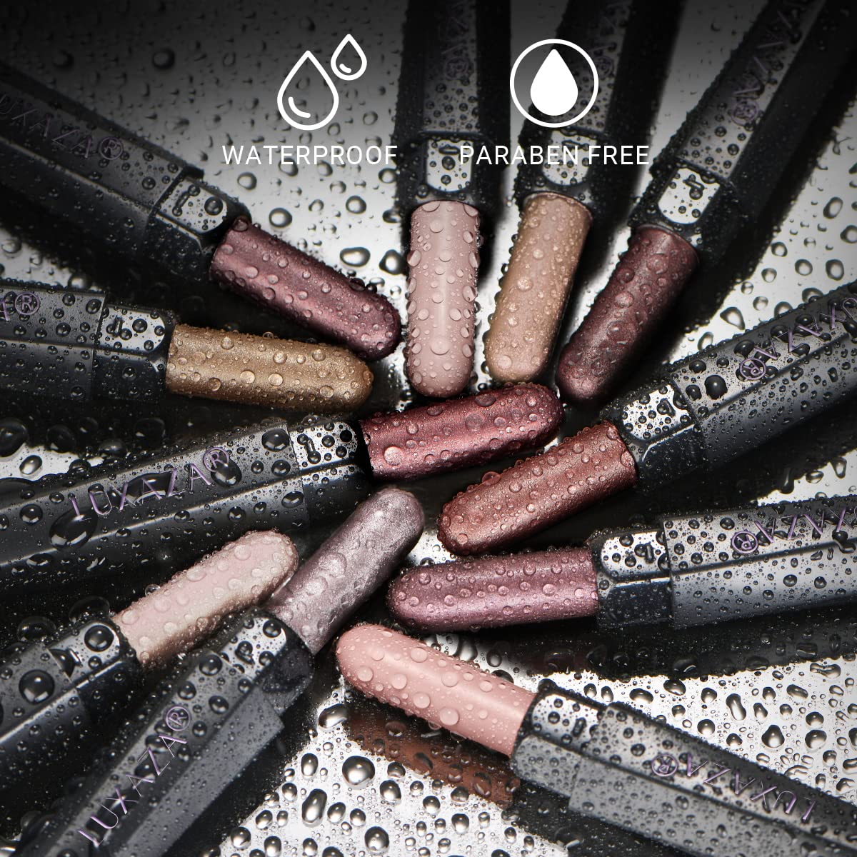 LUXAZA 10PCS Eyeshadow Stick,Shimmer And Neutral Champagne Pink Metallic Eye Shadow sticks,Cream Eyeshadow Pencil Crayon with Smudge-proof & Waterproof,Eye Brightener Stick