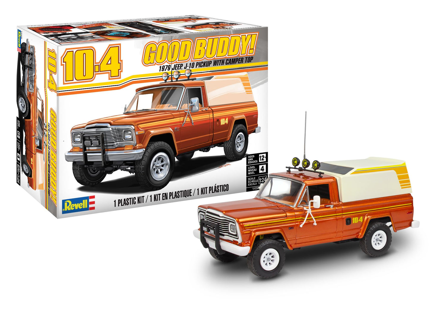Revell 14568 ‘79 Jeep J-10 Pickup with Camper Top 1:25 Scale 124-Piece Skill Level 4 Model Building Kit